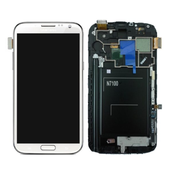 Genuine Samsung Galaxy Note2 GT-N7100 Complete SuperAmoled Lcd Screen Digitizer White