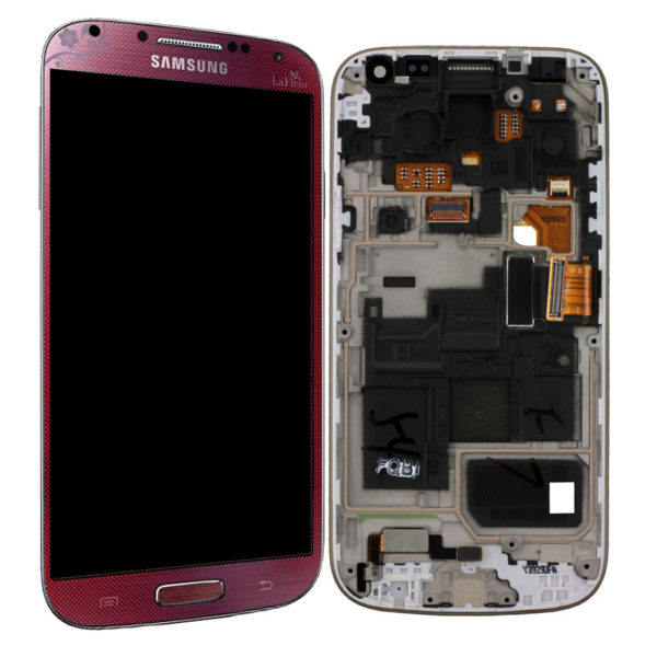 Genuine Samsung Galaxy S4 Mini i9195 SuperAmoled Lcd Screen Digitizer Red La Fleur