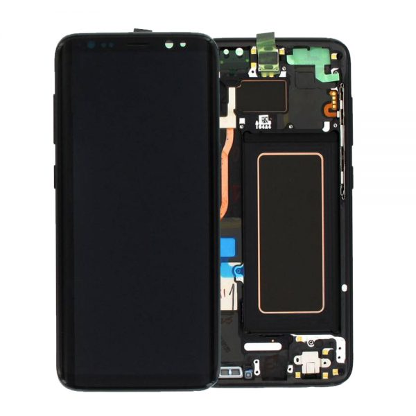 Genuine Samsung Galaxy S8 G950 SuperAmoled Lcd Screen Digitizer Black / MPN: GH97-20457A / Color: Black delivered in UK and EU.