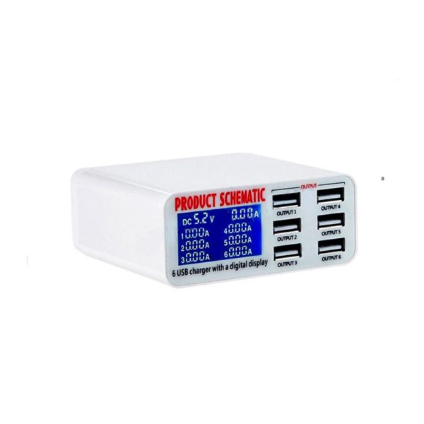 6-Port USB Charger With Digital Display SS-3040D