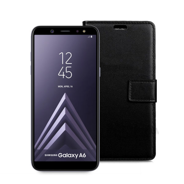 Wallet Flip Case for Samsung Galaxy A6 2018 Black