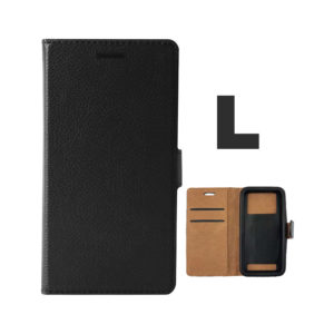 Universal Book Case Leather Pouch Size L Black