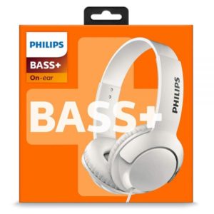Philips Bass+ On-Ear Closed-Back Headphones SHL3070 in White
