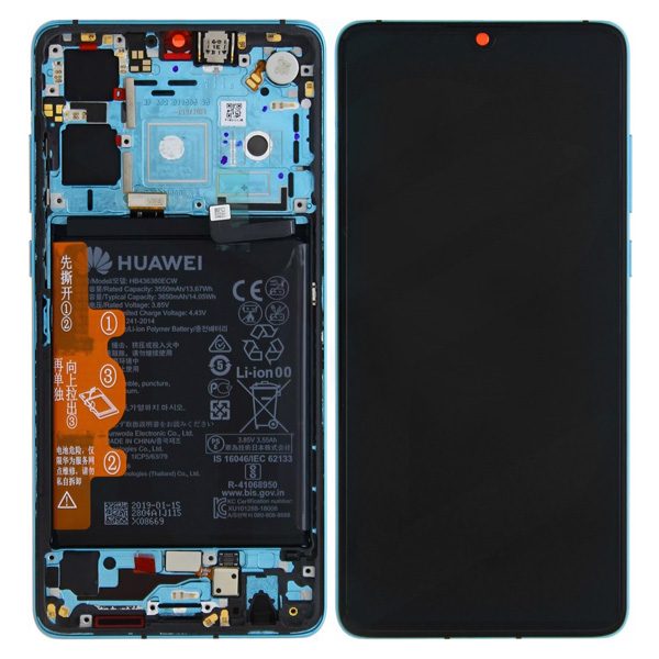 Genuine Huawei P30 LCD Screen and Digitizer Aurora Blue plus Battery