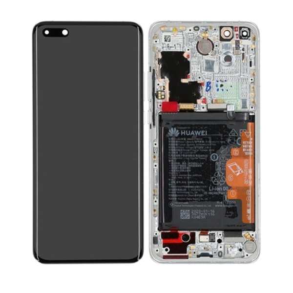 Genuine Huawei P40 Pro LCD Display Screen Touch Battery Assembly Ice White/ Part number : 02353PJK/ Color : Ice White / Delivered in EU /