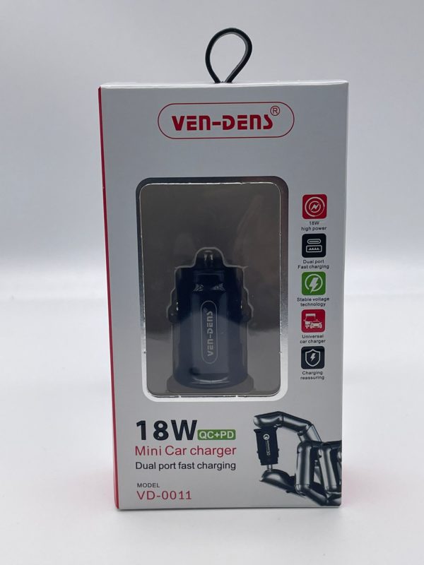 VEN-DENS mini Charging Car Charger Dual Port 18W
