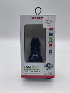 VEN-DENS Fast Charging Car Adapter Dual Port - Portable and Convenient (VD-0012)