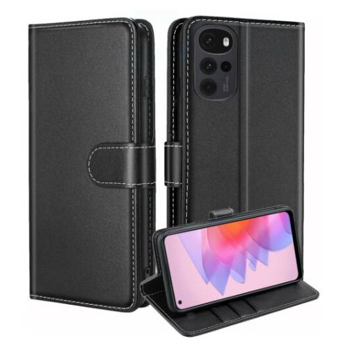 Book Pouch Wallet Flip Case For Motorola G22