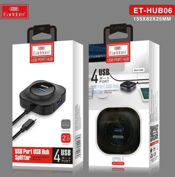 Earldom ET-HUB06 4 USB Ports & USB Hub Splitter