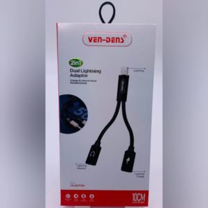 VEN DENS 2 in 1 Dual Lightning Headset & Charging Adapter - VD-ADP004