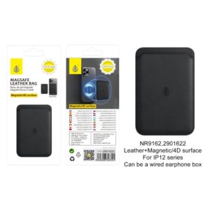 Magnetic Leather Card Holder For iPhone 12 | Pro | Pro Max | Mini | Black
