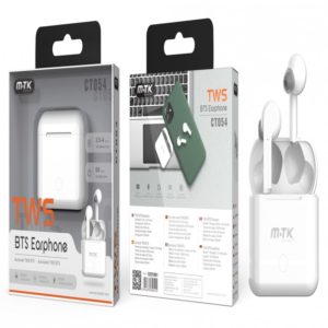 TWS Bluetooth Earphones With Recharging Case | 45mAh*2 | 500mAh | White