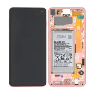 Genuine Samsung Galaxy S10 SM-G973 LCD Screen With Battery Flamingo Pink - GH82-18841D
