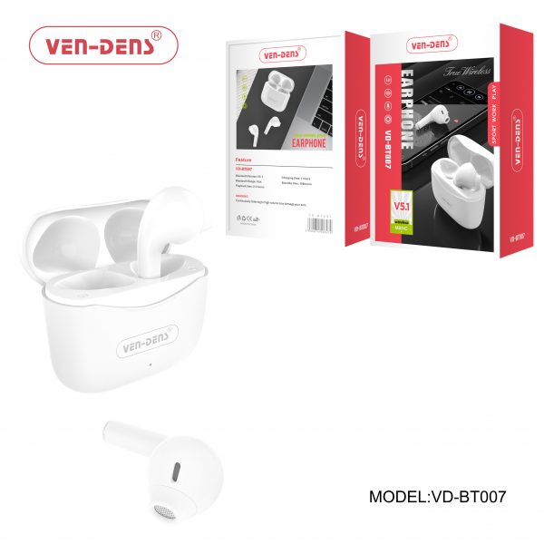 Truly Wireless Bluetooth Earbuds With Charging Case | Ven Dens | VD-BT007