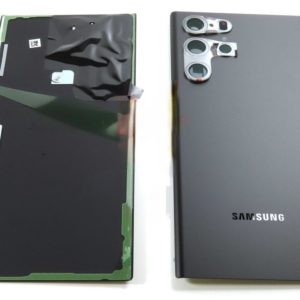 Genuine Samsung Galaxy S22 Ultra SM-S908 Battery Back Cover (No Printing) Phantom Black - GH97-27149A