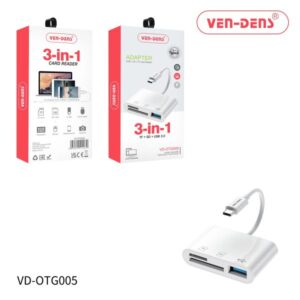 Ven-Dens 3 in 1 Card Reader Adapter VD-OTG005